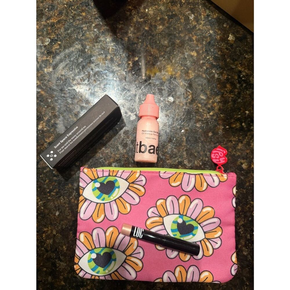 Small Cosmetic Pouch with Shadow Stick, Perfume & Makeup Remover - BRAND NEW